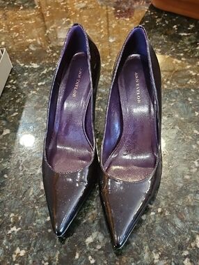 Ann Taylor Trina Patent Pointed-Toe Pumps in Rum Raisin